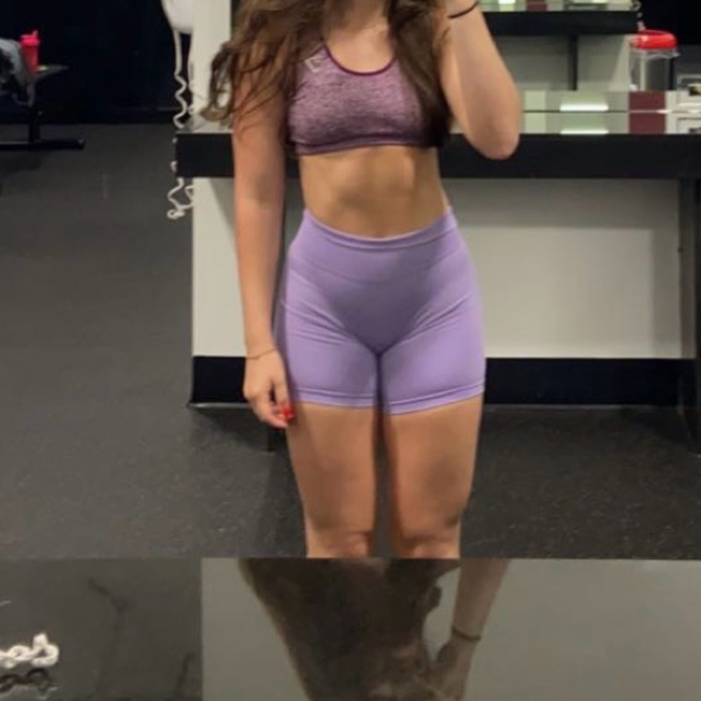 NVGTN lavender gym shorts